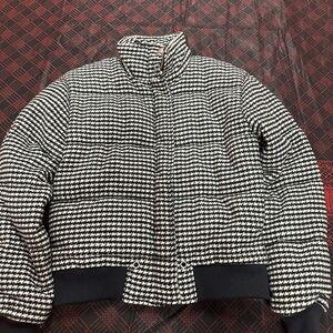Tularosa X Revolve Ansley Puffer Houndstooth Wool Blend Jacket Coat Size XS